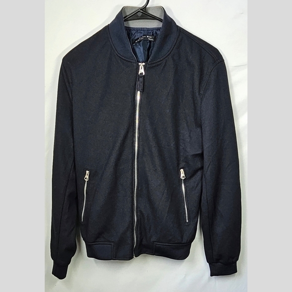 Small ZARA MAN Navy Men's Bomber Jacket - Picture 1 of 3
